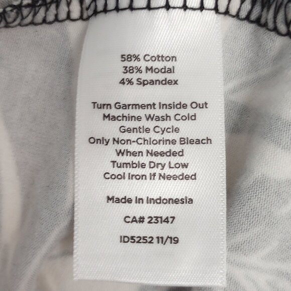 Talbots Black & White Botanical Print Jersey Knit Maxi Skirt - Picture 7 of 8